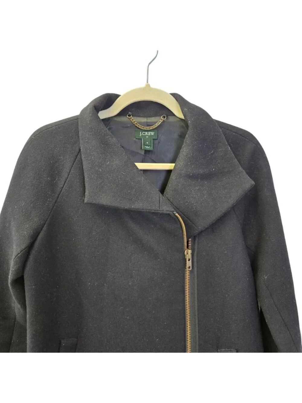 J. Crew Wool Blend Asymmetrical Zip Coat Size 0